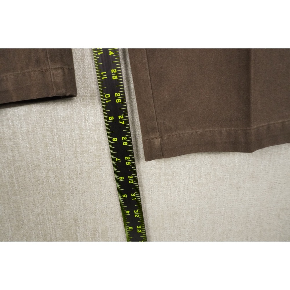 Perry Ellis Silky Twill Flat Front Dress Pants Brown Relaxed Fit 34x30 NWT - Picture 6 of 10
